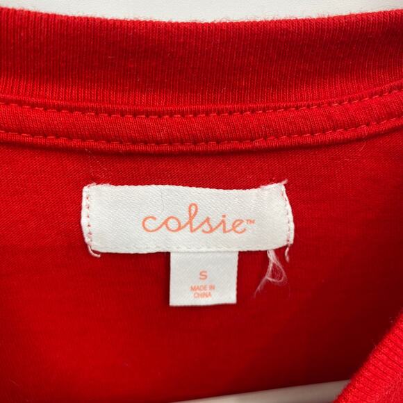 Colsie Santa Baby Crew Neck Short Sleeve Crop Tee Red Size Small - Picture 3 of 7